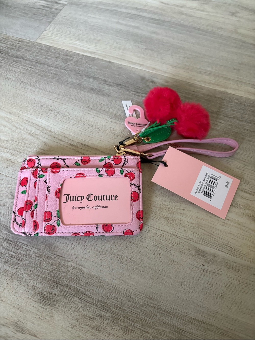 Juicy Couture Cherry Girl Credit Card Pouch Wallet Red Pink NWT